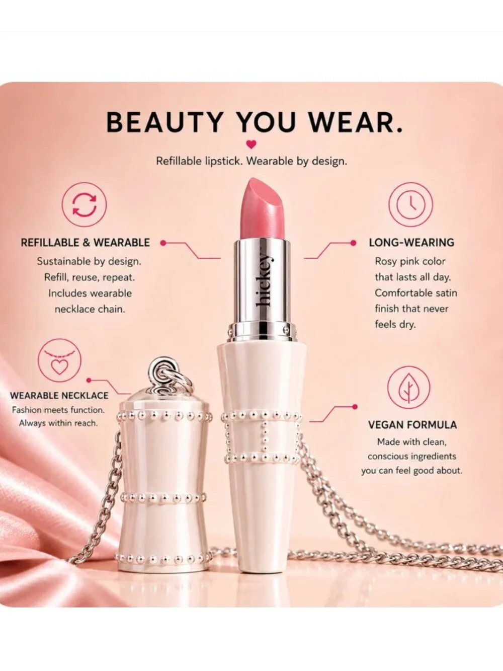 Hickey lipstick necklace